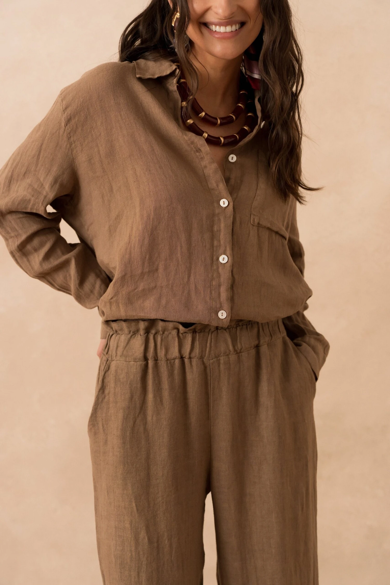 Chemise Louise - Marron 4 Chemise Louise - Marron – Image 2