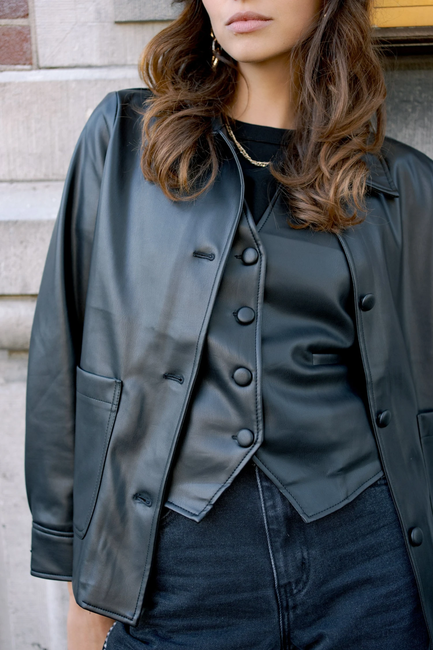 Veste Victor - Similicuir Noir 4 Veste Victor - Similicuir Noir – Image 2