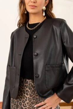 Veste Vivier - Similicuir Noir 7 Veste Vivier - Similicuir Noir -Borcelle H2237NNOIR3