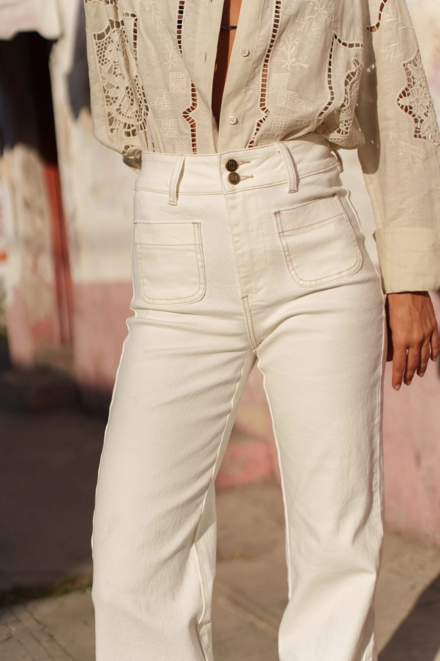 Jean Elena - Denim Blanc Taupe 5 Jean Elena - Denim Blanc Taupe – Image 3