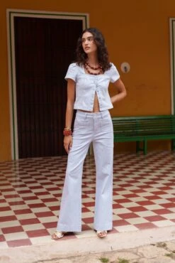 Jean Elena - Denim Rayé Bleu