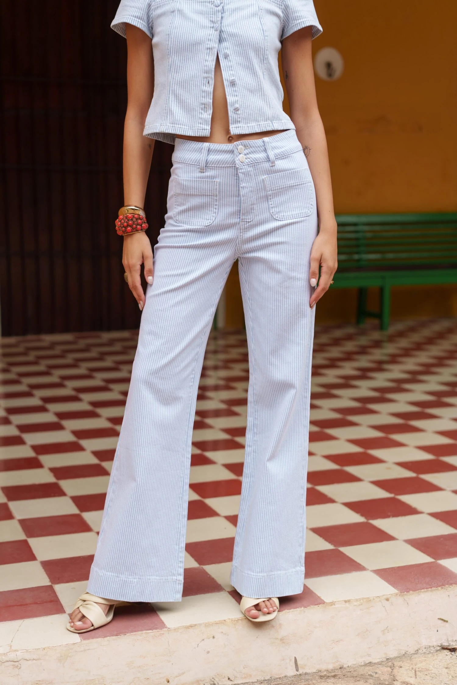 Jean Elena - Denim Rayé Bleu 6 Jean Elena - Denim Rayé Bleu – Image 4