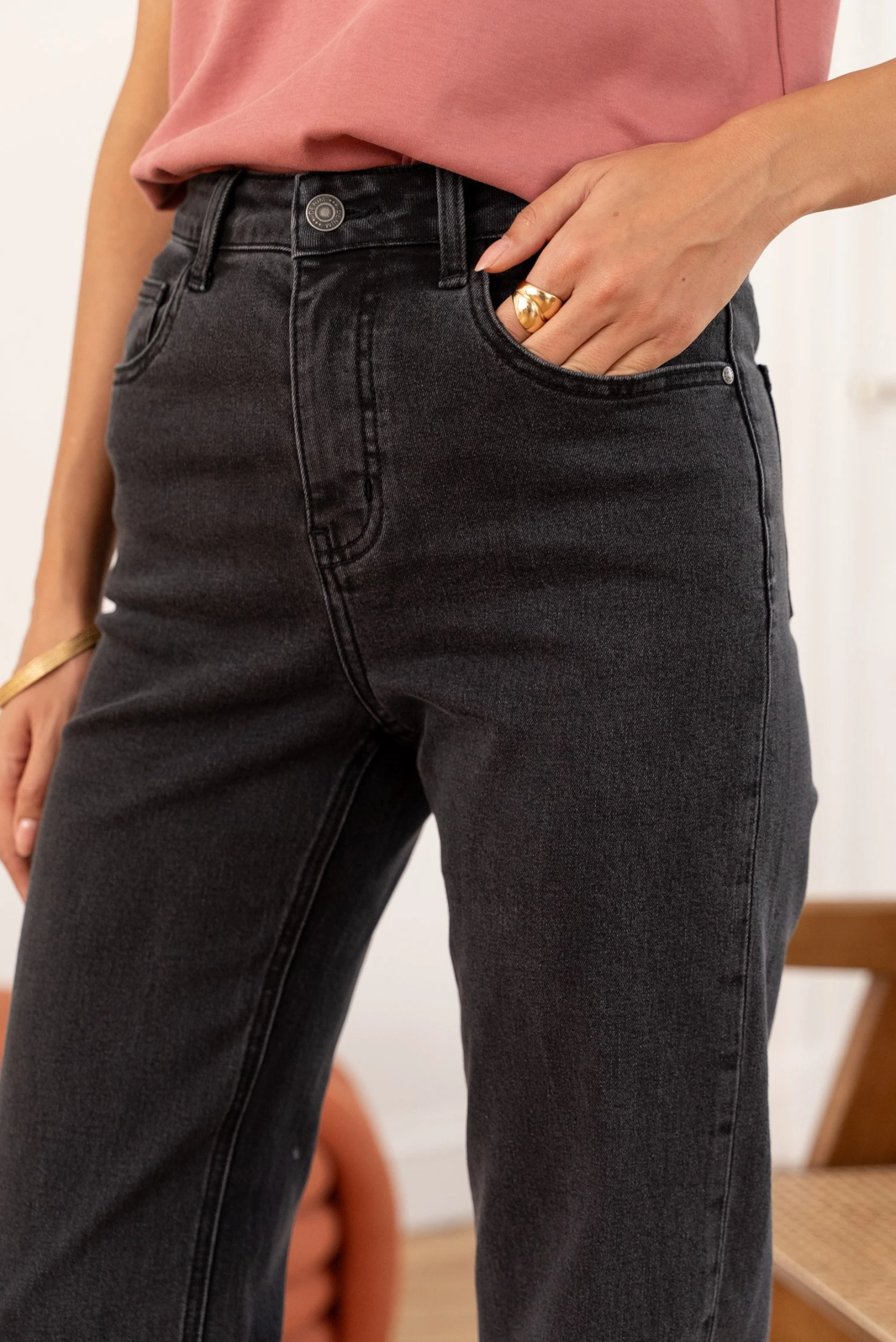 Jean Maddie - Denim Gris Moyen 5 Jean Maddie - Denim Gris Moyen – Image 3