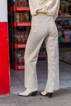 Jean Victorine - Denim Rayé Taupe 8 Jean Victorine - Denim Rayé Taupe -Borcelle JD413RTPRAYURETAUPE4