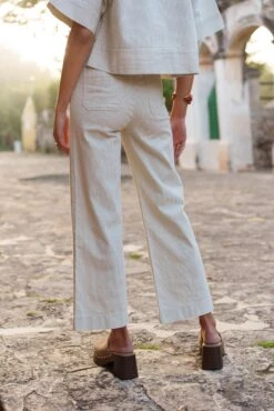 Jean Victorine - Denim Rayé Vert 9 Jean Victorine - Denim Rayé Vert -Borcelle JD413RVTRAYUREVERT4