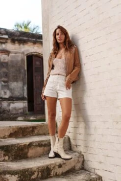 Short Sandrine - Denim Blanc