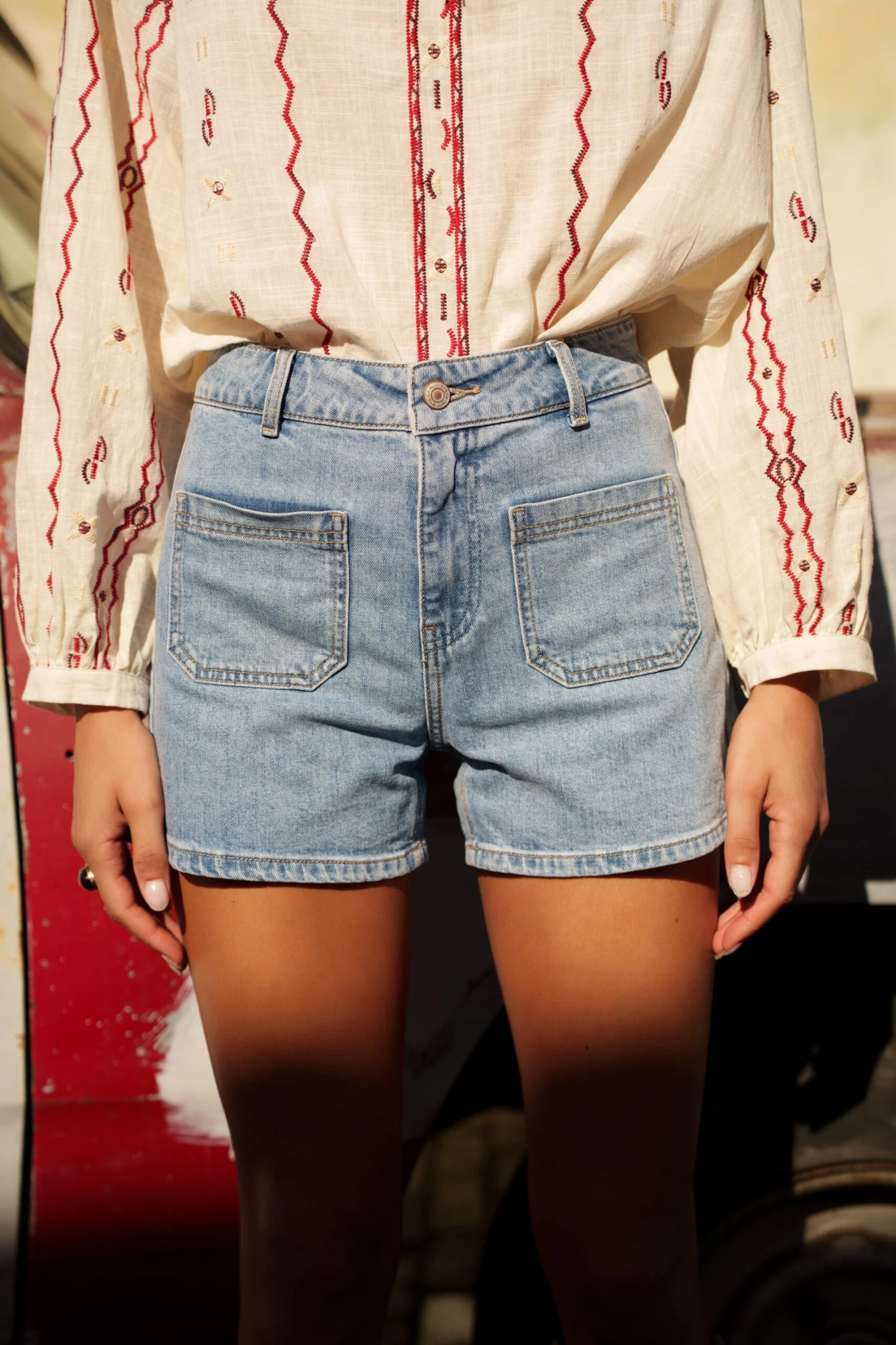 Short Sandrine - Denim Clair 3 Short Sandrine - Denim Clair – Image 2