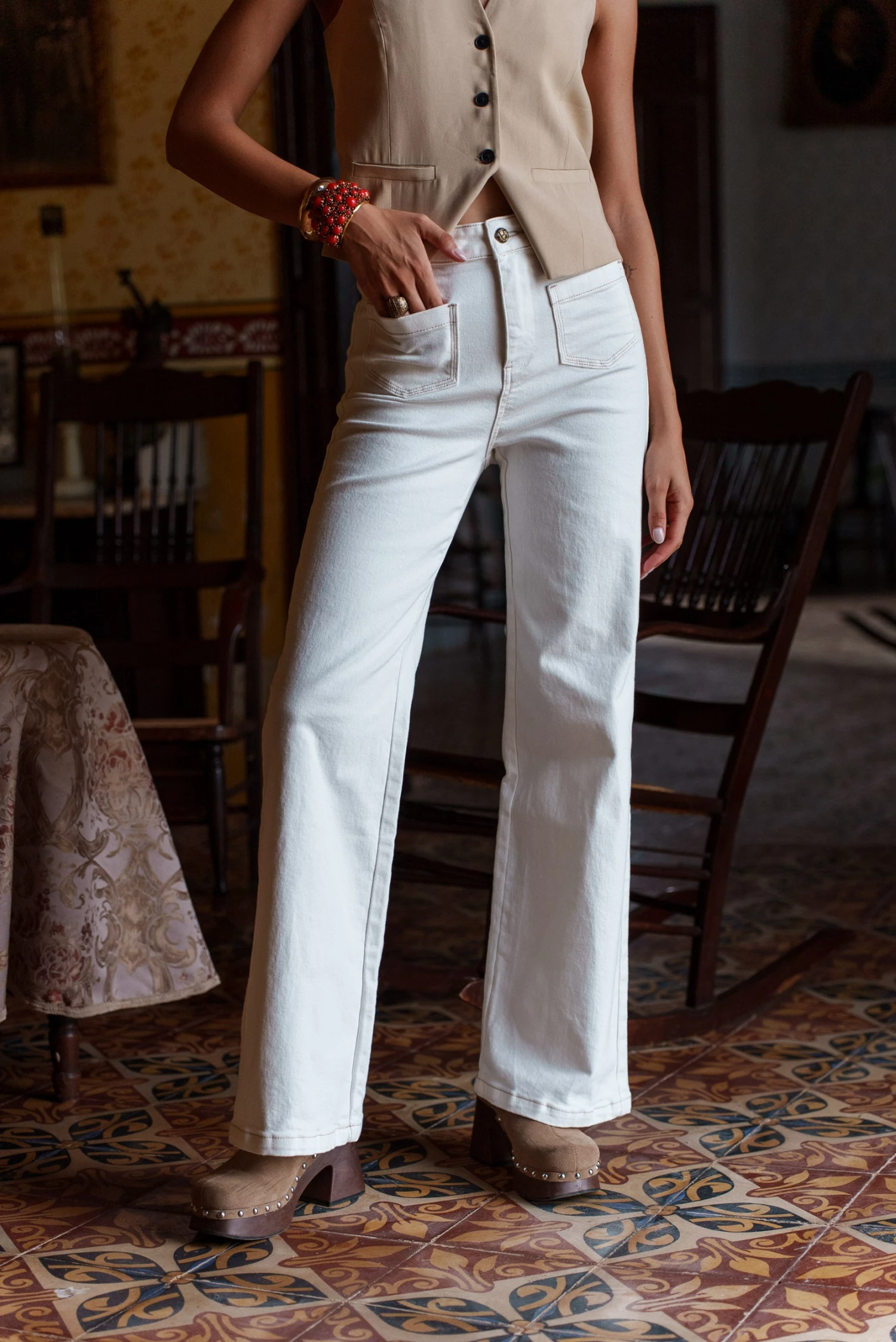 Jean Gaspard - Denim Blanc Taupe 4 Jean Gaspard - Denim Blanc Taupe – Image 2