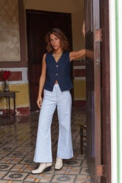 Jean Gasparette - Denim Rayé Bleu