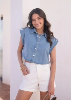 Short Sohan - Denim Blanc