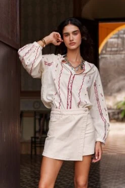 Jupe-short Jadene - Denim Naturel