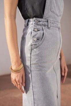 Salopette Same - Denim Gris Clair 8 Salopette Same - Denim Gris Clair -Borcelle JD527GCGRISCLAIR3