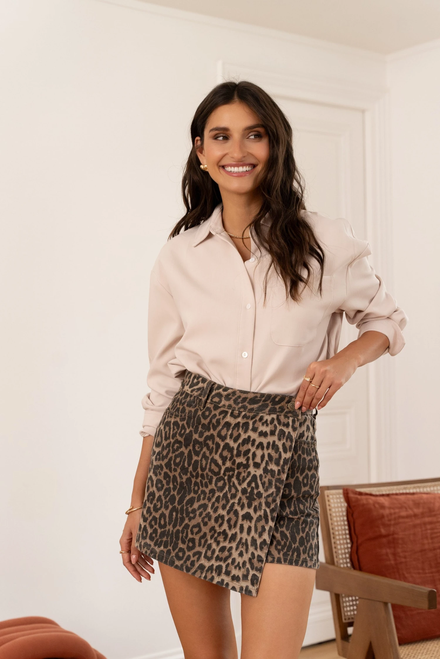 Jupe-short Jadene - Léopard 4 Jupe-short Jadene - Léopard – Image 2