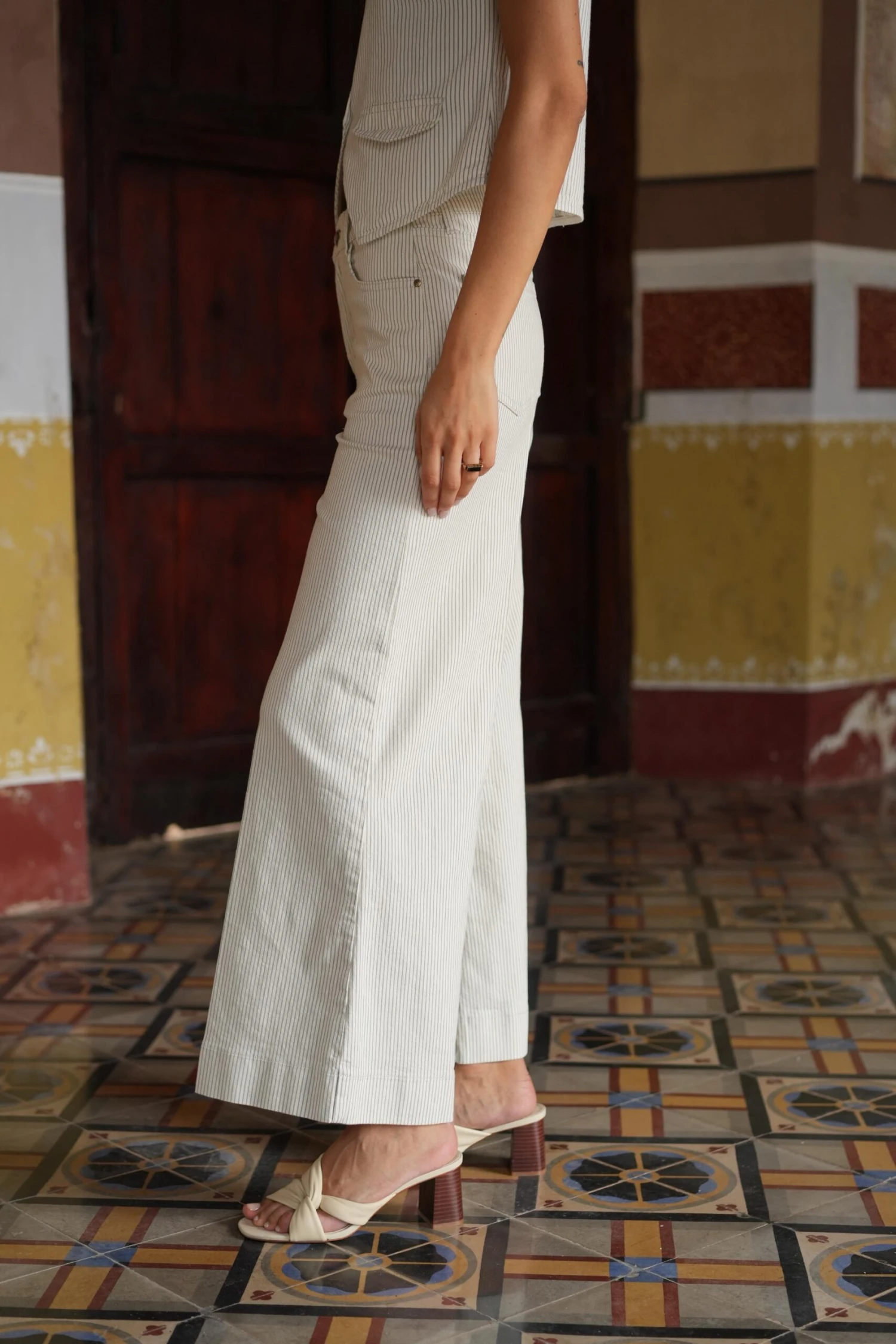 Jean Peter - Denim Rayé Vert 6 Jean Peter - Denim Rayé Vert – Image 4