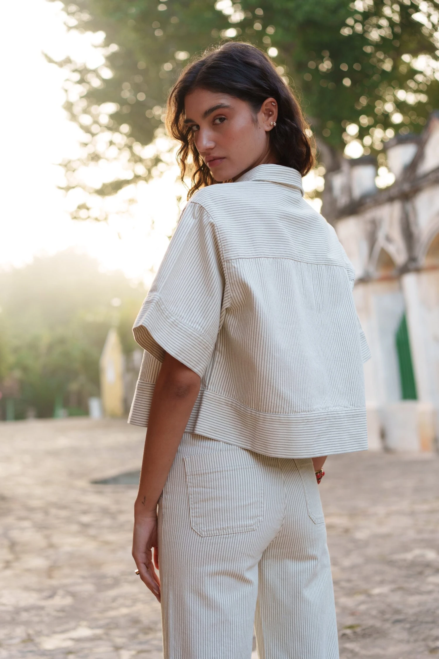 Veste Victor - Denim Rayé 6 Veste Victor - Denim Rayé – Image 4