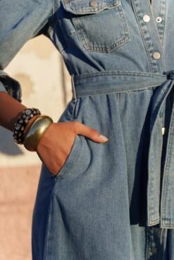 Robe Rosalie - Denim Stone -Borcelle JD577DENIM6