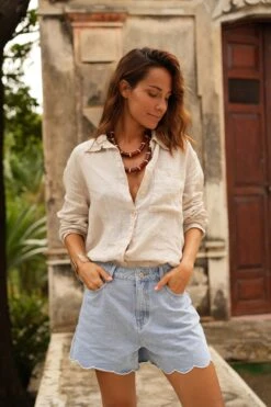 Short Fleur - Denim Clair